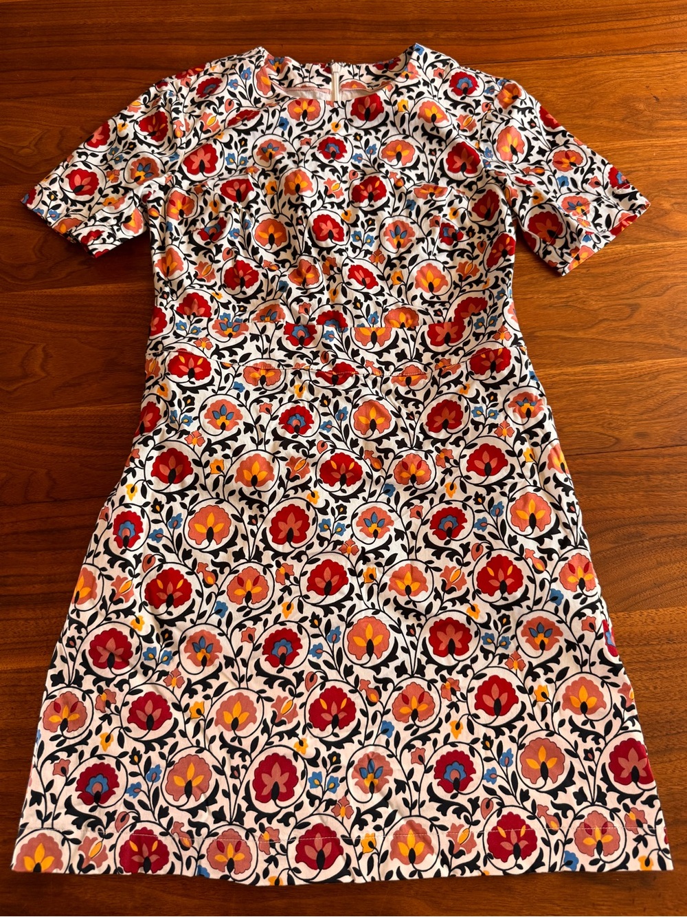 Boden Crisp Cotton Floral Dress Like New Indian Print Top Lined Sz 2 Petite